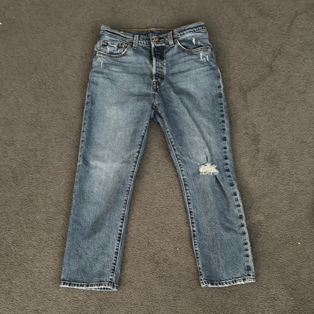 Levi's 501 Blue Straight-Leg Jeans with Vintage Appeal